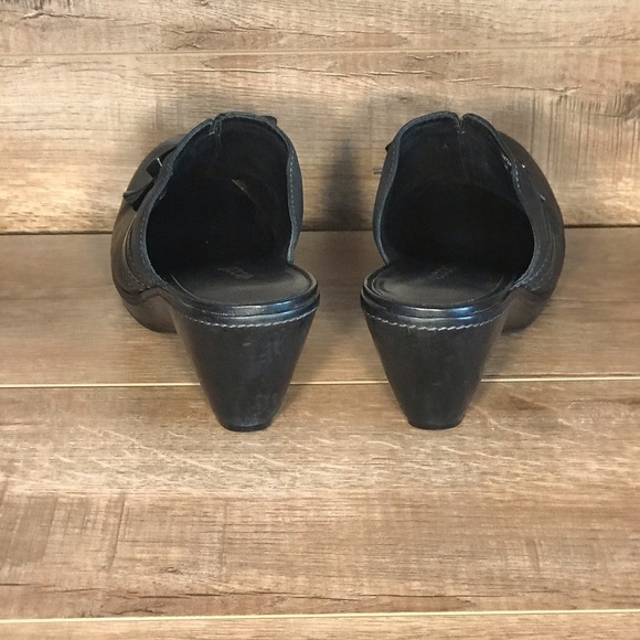 Ecco Leather Clog Mule Women’s 9 Black Slide On Closed Toe EU 40 - Picture 5 of 16